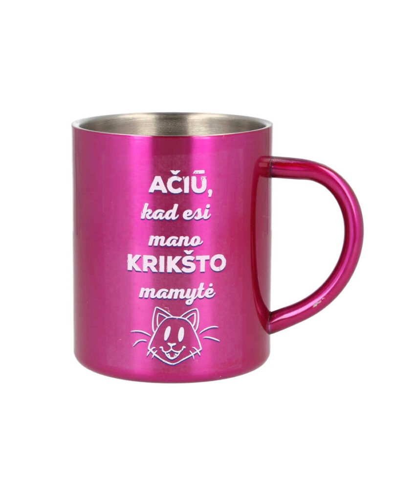 Metalinis puodelis "Krikšto mamai" 250 ml