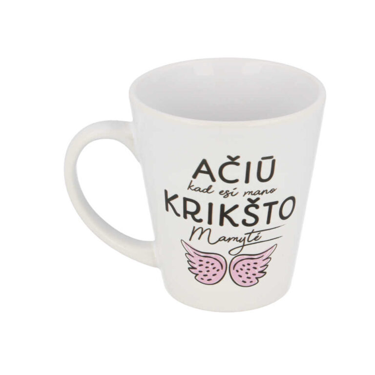 Latte puodelis “Ačiū krikšto mamai" 360 ml