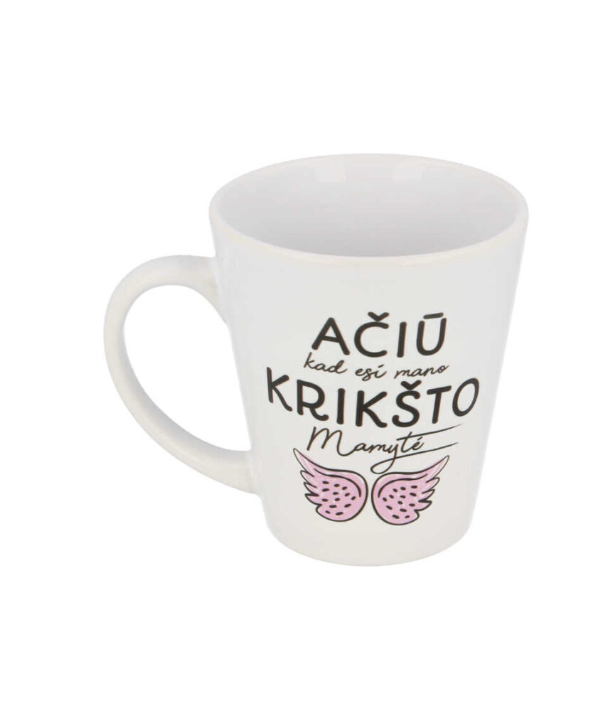 Latte puodelis “Ačiū krikšto mamai" 360 ml