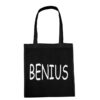 Medvilninis pirkinių krepšys "Benediktas - Benius" juoda