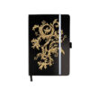 Klasikinio stiliaus ir kieto viršelio užrašų knygutė "Golden Leaf" juoda