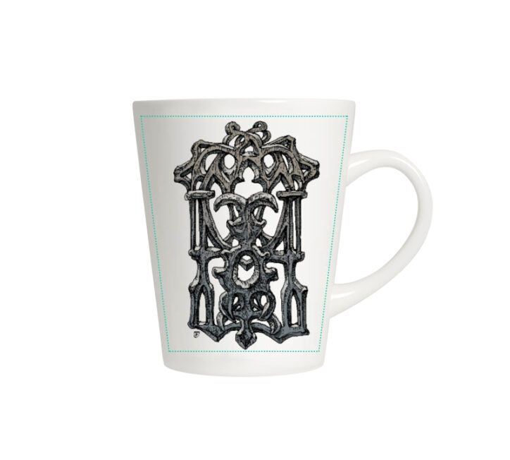 1265 latte formos puodelis gothica 360 ml balta