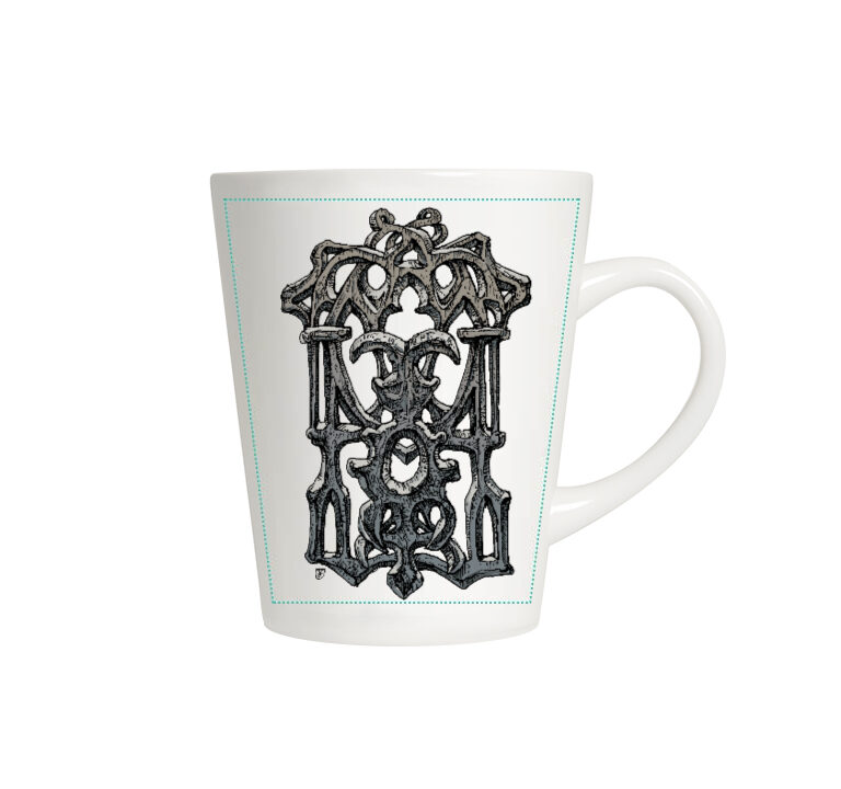 Latte formos puodelis "Gothica" 360 ml balta