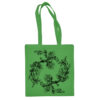 Medvilninis pirkinių krepšys "Floral " kelly žalia