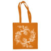 Medvilninis pirkinių krepšys "Floral  white" oranžinė