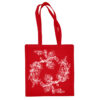 Medvilninis pirkinių krepšys "Floral  white" raudona