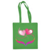 Medvilninis pirkinių krepšys "Širdelės ritmu" kelly žalia