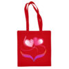 Medvilninis pirkinių krepšys "Širdelės ritmu" raudona