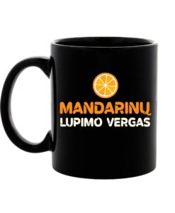 Keraminis juodas puodelis Mandarinai 300 ml