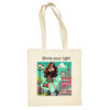 Medvilninis pirkinių krepšys "Shine your light" natūrali