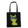 Medvilninis pirkinių krepšys "Cat dream" juoda