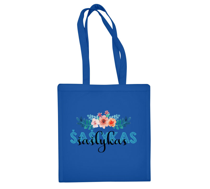 Medvilninis pirkinių krepšys "Šašlykas" royal mėlyna 1 Medvilninis pirkinių krepšys "Šašlykas" royal mėlyna