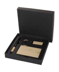 Dovanų rinkinys "Minka" su tušinuku, pakabuku ir kortelių dėklu.