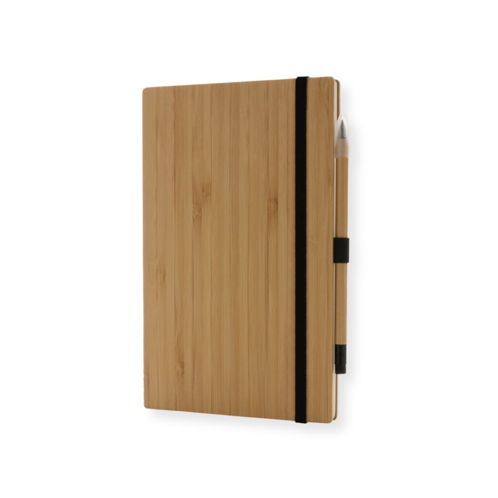 Bambukinė užrašinė “Bamboo” su „amžinu“ pieštuku bei galimybe personalizuoti