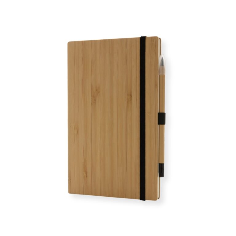 Bambukinė užrašinė “Bamboo” su „amžinu“ pieštuku bei galimybe personalizuoti