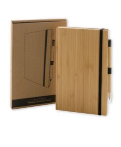 Bambukinė užrašinė “Bamboo” su „amžinu“ pieštuku bei galimybe personalizuoti