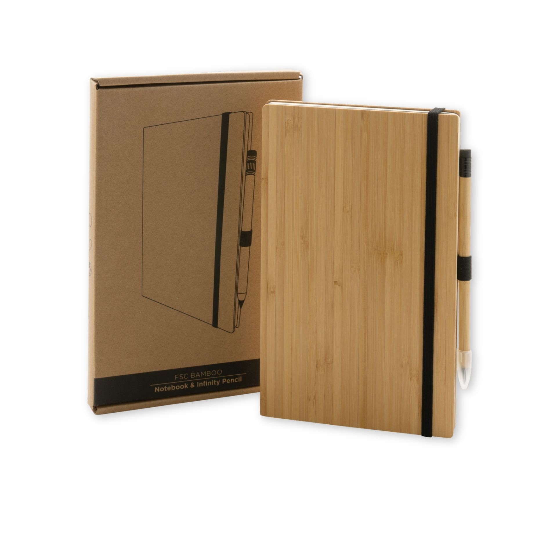 Bambukinė užrašinė “Bamboo” su „amžinu“ pieštuku 5 Bambukinė užrašinė “Bamboo” su „amžinu“ pieštuku bei galimybe personalizuoti