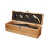 Vyno aksesuarų rinkinys „Tardor“ bambukinėje dėžutėje su norima spauda