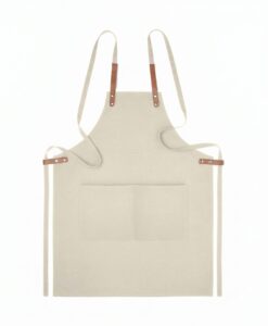 Ekologiškos drobės virtuvinė prijuostė „NAGPUR“ su norimaisi užrašais