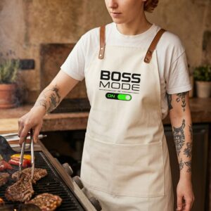 Prijuostė Boss Mode su užrašu BOSS MODE ON – dovana bosei